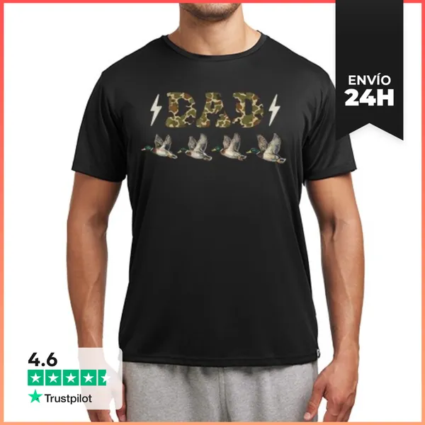 Camiseta Deportiva Hombre Pato Macho De Caza Camuflado De Papá