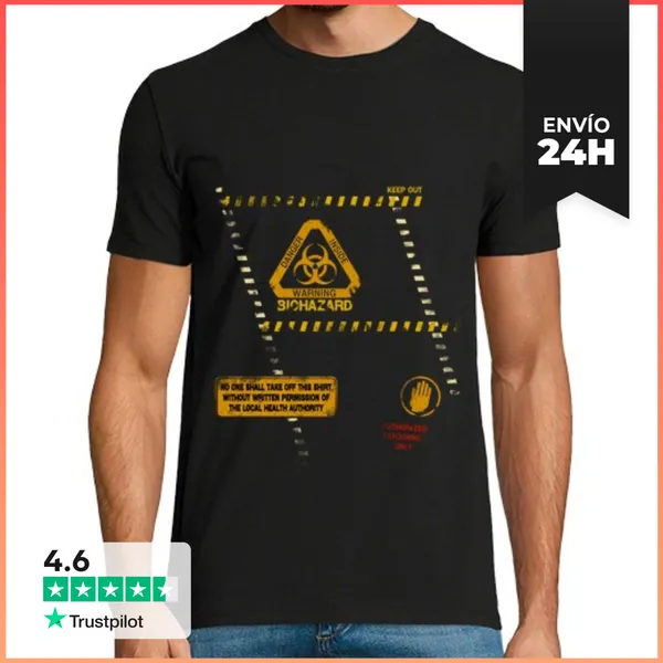 Camiseta Hombre Clásica Riesgo Biológico LaTostadora