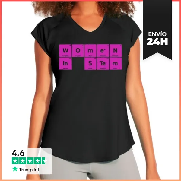 Camiseta Deportiva Mujer Mujeres En STEM Tabla Periódica