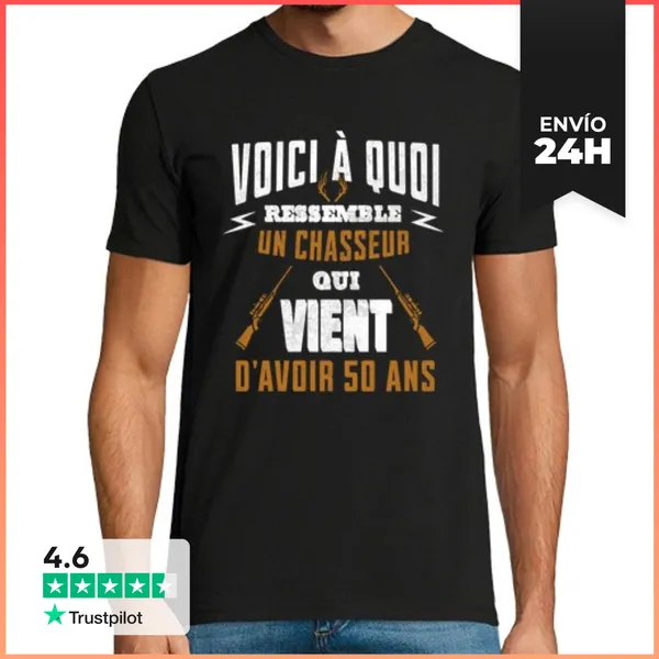 Camiseta Hombre Clásica Regalo De Cazador Del 50 Cumpleaños