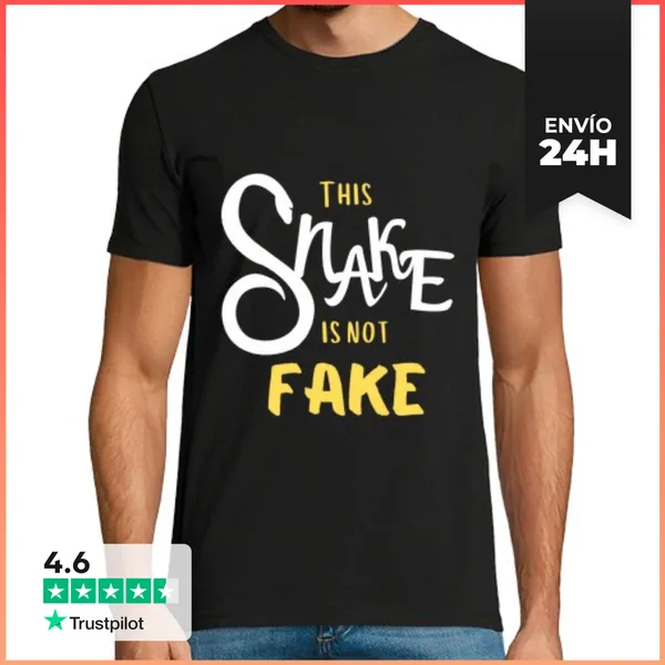 Camiseta Hombre Clásica Esta Serpiente No Es Falsa LaTostadora