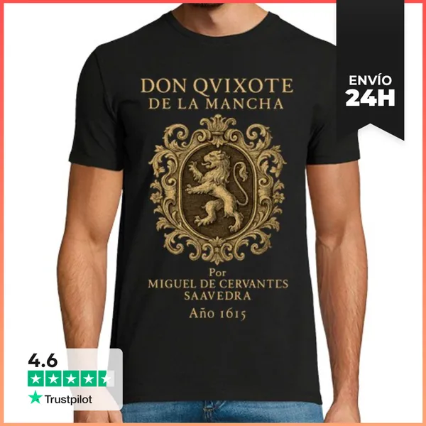 Camiseta Hombre Clásica Don Quijote De La Mancha Cervantes 1615