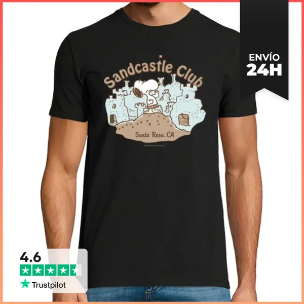Camiseta Hombre Clásica Sandcastle Club Snoopy LaTostadora