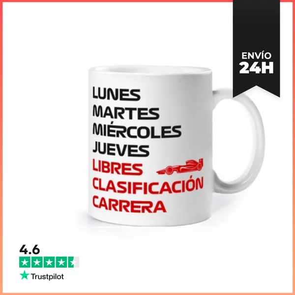 Taza F1 SEMANA LIBRES CLASIFICACIÓN CARRERA LaTostadora
