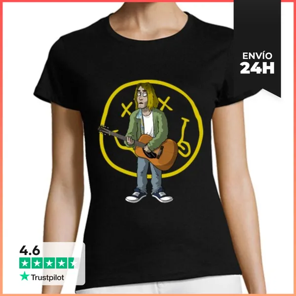 Camiseta Mujer Clásica Kurt Cobain LaTostadora