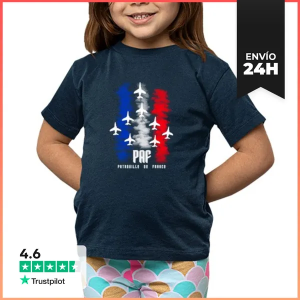 Camiseta Clásica Para Niños Patrulla De Francia Paf Tricolor