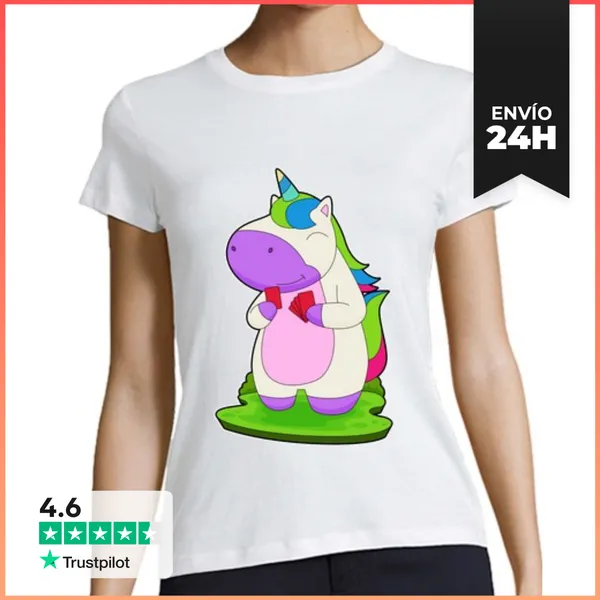 Camiseta Mujer Clásica Tarjetas De Póker De Unicornio LaTostadora
