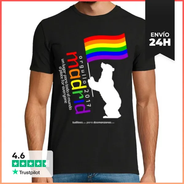 Camiseta Hombre Clásica Orgullo 2017 Madrid LGTBI LaTostadora