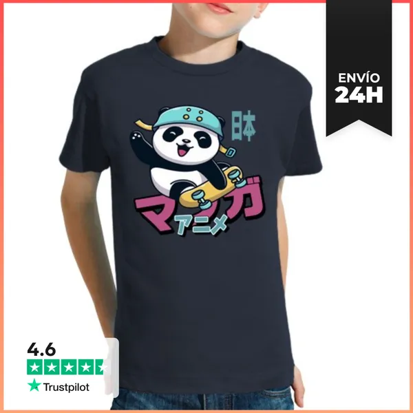 Camiseta Clásica Para Niños Panda En Una Patineta LaTostadora