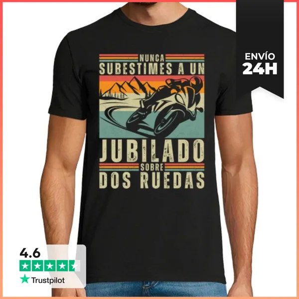 Camiseta Hombre Clásica Jubilado Motero LaTostadora