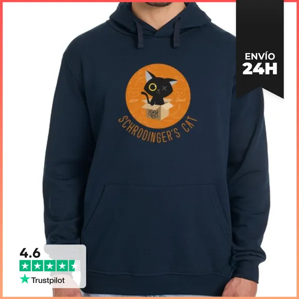 Sudadera Unisex Con Capucha Schrodinger's Cat - Gato De