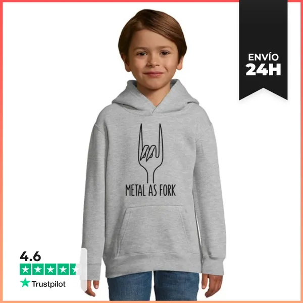 Sudadera Para Niños Con Capucha Cuerno De Diablo Negro De Metal