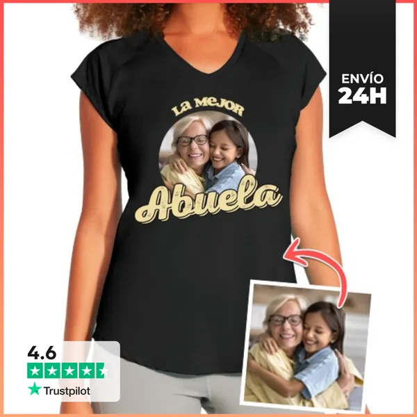 Camiseta Deportiva Mujer Camiseta Deportiva La Mejor Abuela Foto