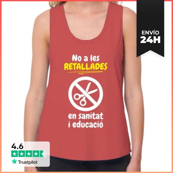 Camiseta Mujer Sin Mangas, Loose Fit No A Les Retallades En