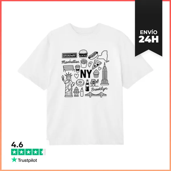 Camiseta Oversize NY NEW YORK BROADWAY MANHATTAN LaTostadora