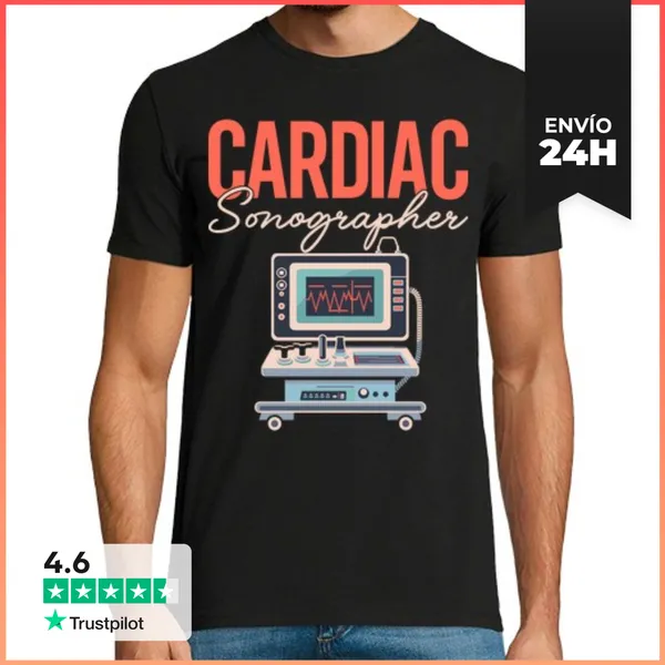 Camiseta Hombre Clásica Ecocardiografista Ecocardiografía