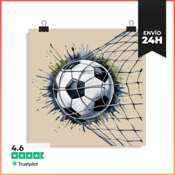 Póster Cuadrado Futbol Gol LaTostadora