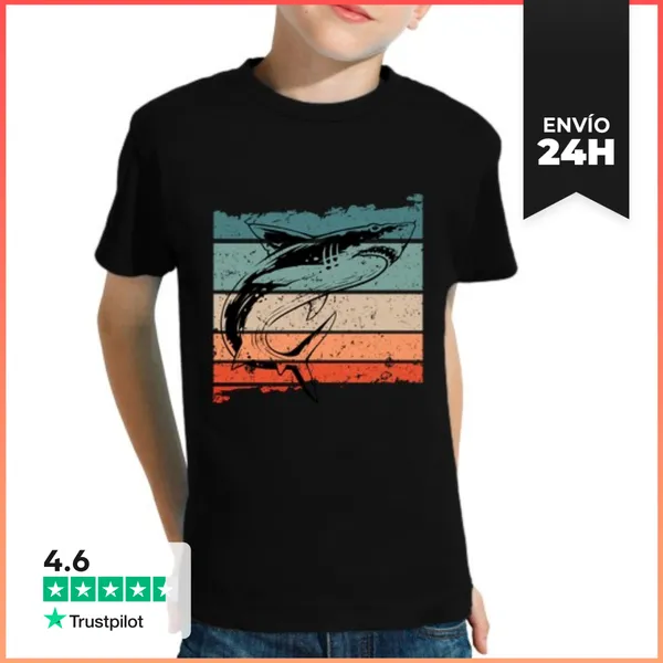 Camiseta Clásica Para Niños Figura De Tiburon LaTostadora