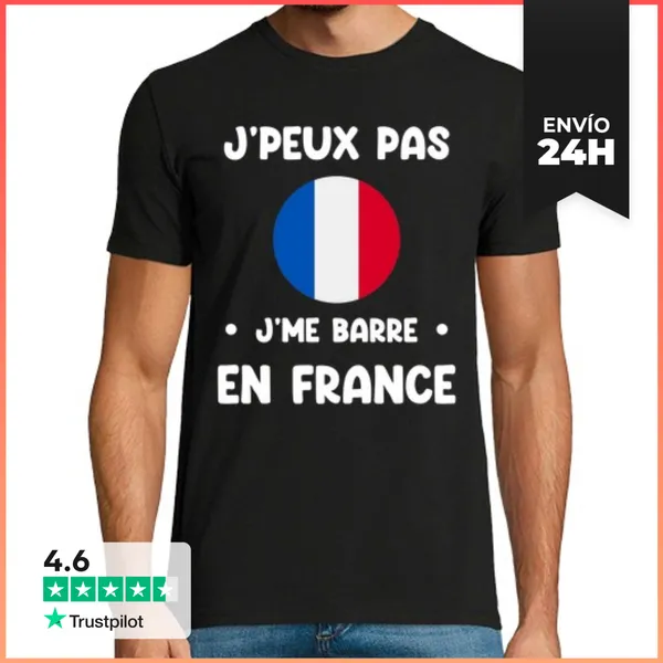 Camiseta Hombre Clásica No Puedo Me Voy A Francia LaTostadora