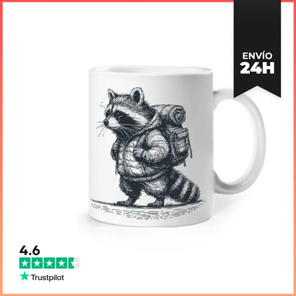 Taza MAPACHE EXCURSIONISTA AVENTURERO LaTostadora