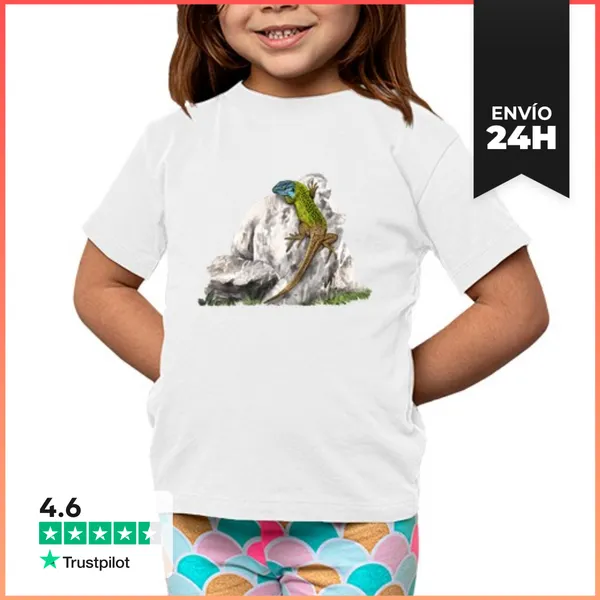 Camiseta Clásica Para Niños Lagarto Verdinegro LaTostadora