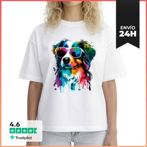 Camiseta Mujer Boxy PERRO ART LaTostadora