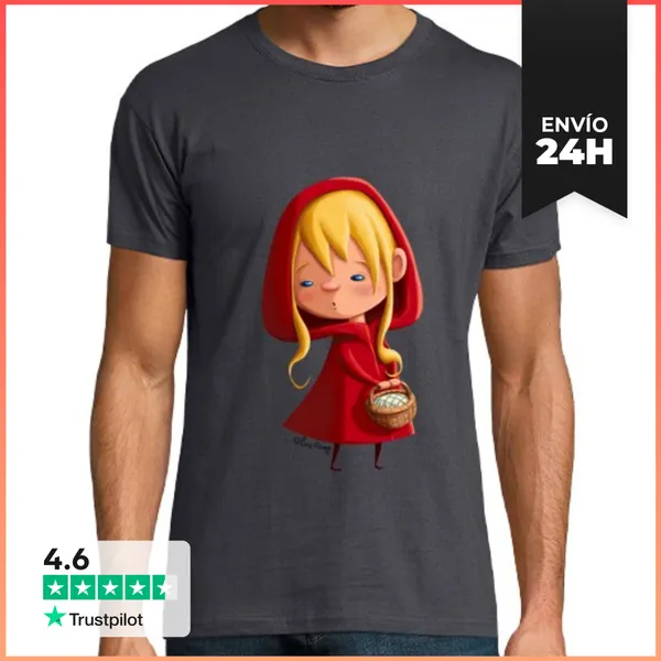 Camiseta Hombre Clásica Caperucita Roja - Camiseta Chico