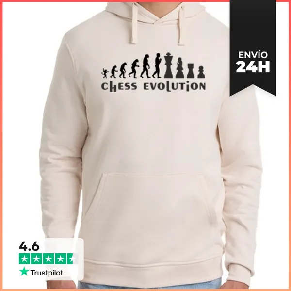 Sudadera Unisex Con Capucha Evolución Del Ajedrez LaTostadora
