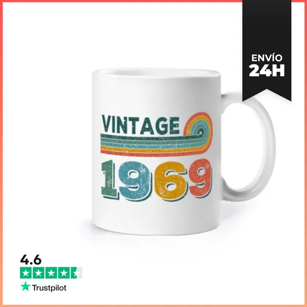 Taza Cumpleaños 1969 - Vintage 1969 LaTostadora