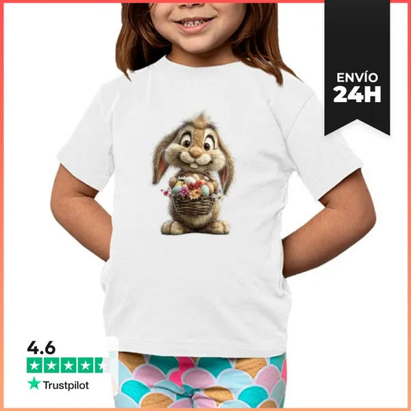 Camiseta Clásica Para Niños Conejito Pascua LaTostadora