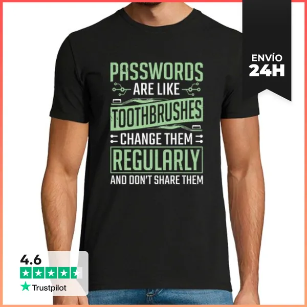 Camiseta Hombre Clásica Contraseñas De Piratas Informáticos Como