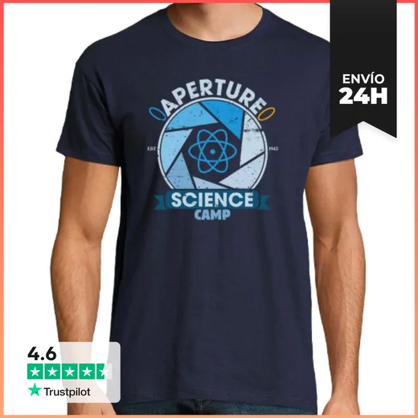 Camiseta Hombre Clásica Aperture Science Camp LaTostadora