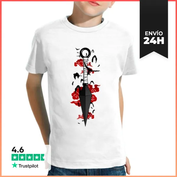 Camiseta Clásica Para Niños Nube Roja Kunai LaTostadora