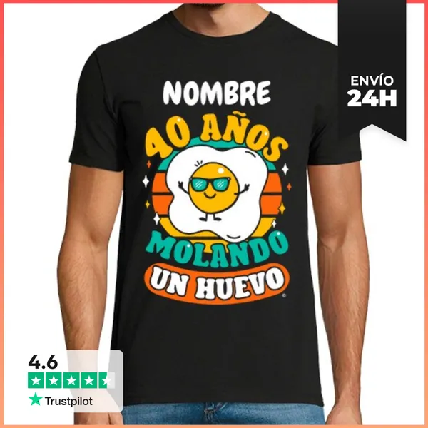 Camiseta Hombre Clásica 40 Años Molando Un Huevo LaTostadora