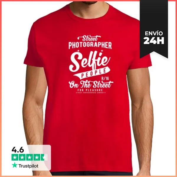 Camiseta Hombre Clásica Selfie Influencer Instagramer Tiktok