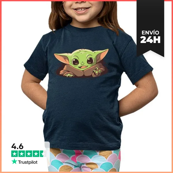 Camiseta Clásica Para Niños Baby Yoda Mandalorian Strong Cuteness