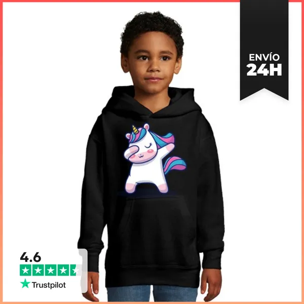 Sudadera Para Niños Con Capucha Unicornio Dabbing Baile