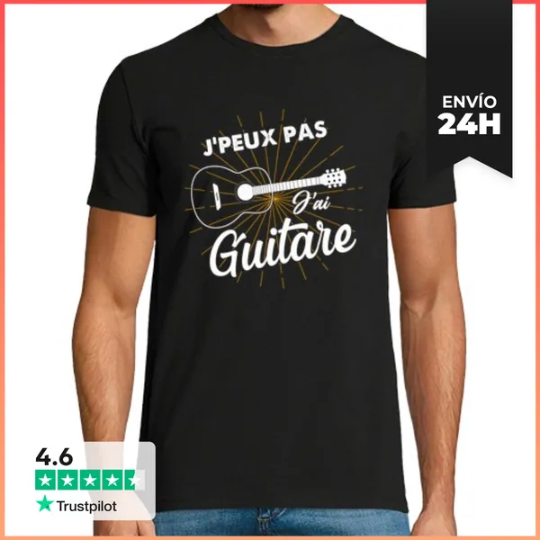 Camiseta Hombre Clásica No Puedo Tener Guitarra Idea De Regalo