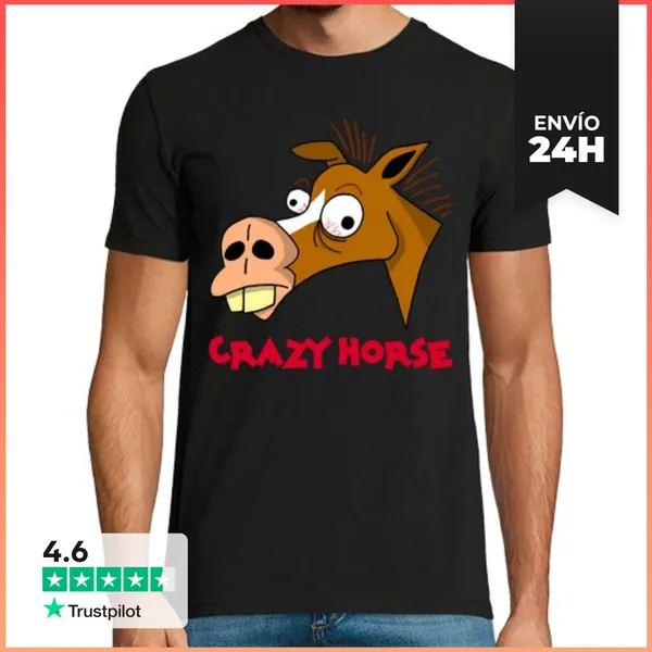 Camiseta Hombre Clásica Caballo Loco LaTostadora