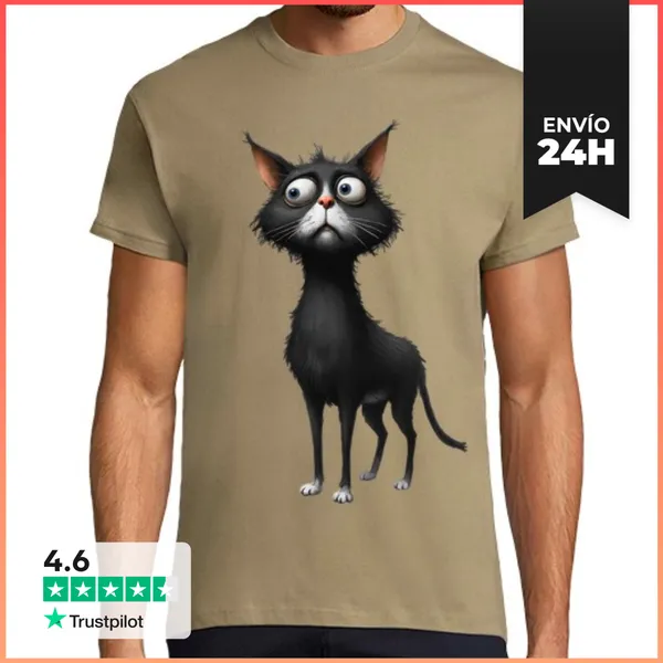 Camiseta Hombre Clásica Gato LaTostadora