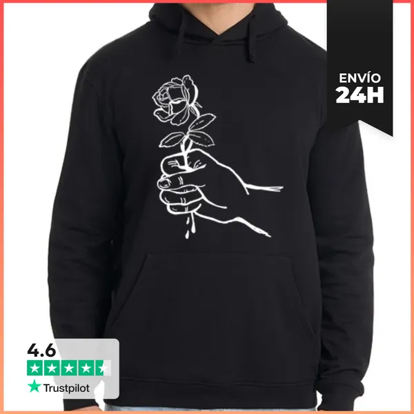 Sudadera Unisex Con Capucha Flor En Mano LaTostadora