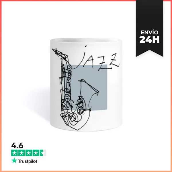 Taza Saxo Jazz Negro 1 LaTostadora