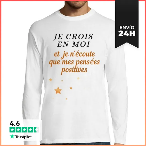 Camiseta Hombre Manga Larga Creo En Mí Mismo Y Solo Escucho Mis