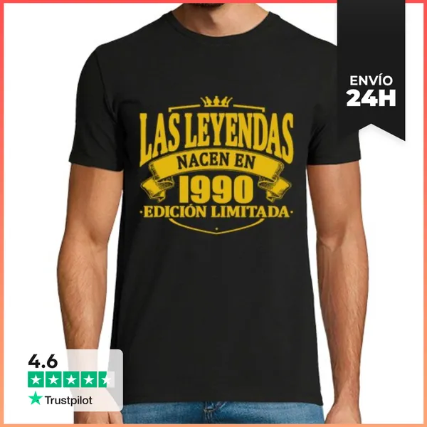 Camiseta Hombre Clásica Las Leyendas Nacen En 1990 LaTostadora
