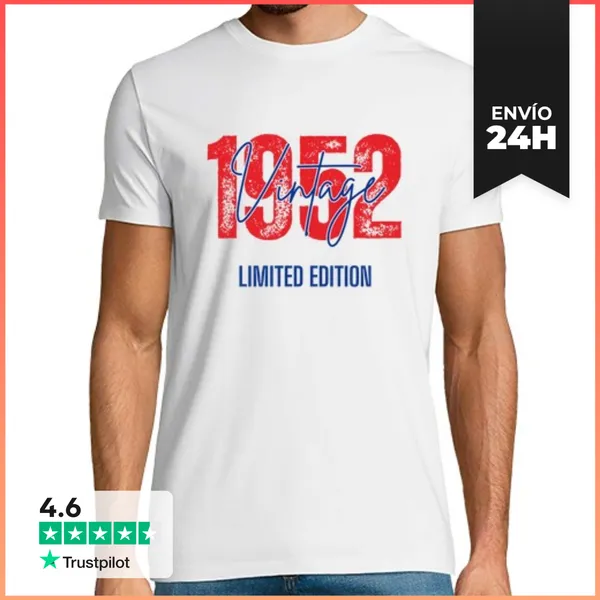 Camiseta Hombre Clásica Nacidos En 1952 Edición Limitada Vintage