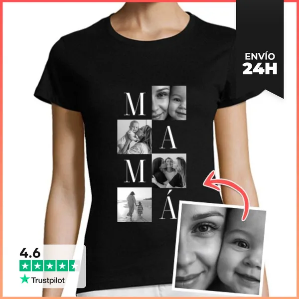 Camiseta Mujer Clásica Camiseta Para Mama Personalizada Con