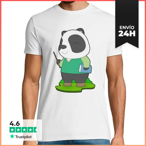 Camiseta Hombre Clásica Libro Del Maestro Panda LaTostadora