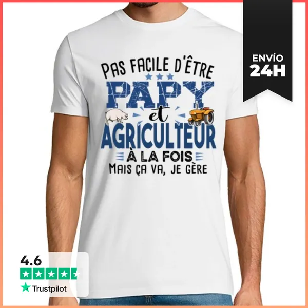Camiseta Hombre Clásica Abuelo Granjero Padre Regalo Humor