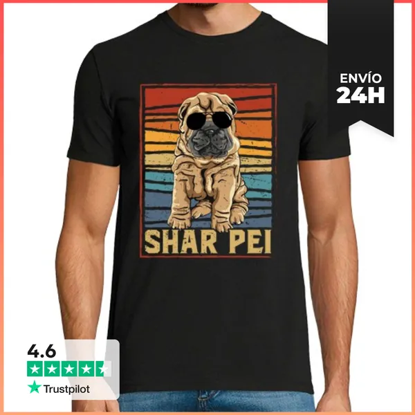 Camiseta Hombre Clásica Perros Shar Pei Dueño Del Perro Shar Pe