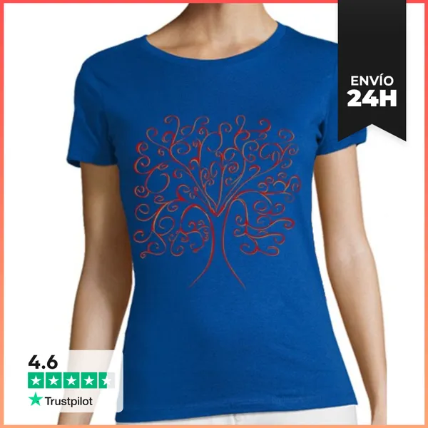 Camiseta Mujer Clásica Árbol De La Vida De Colores 3 LaTostadora